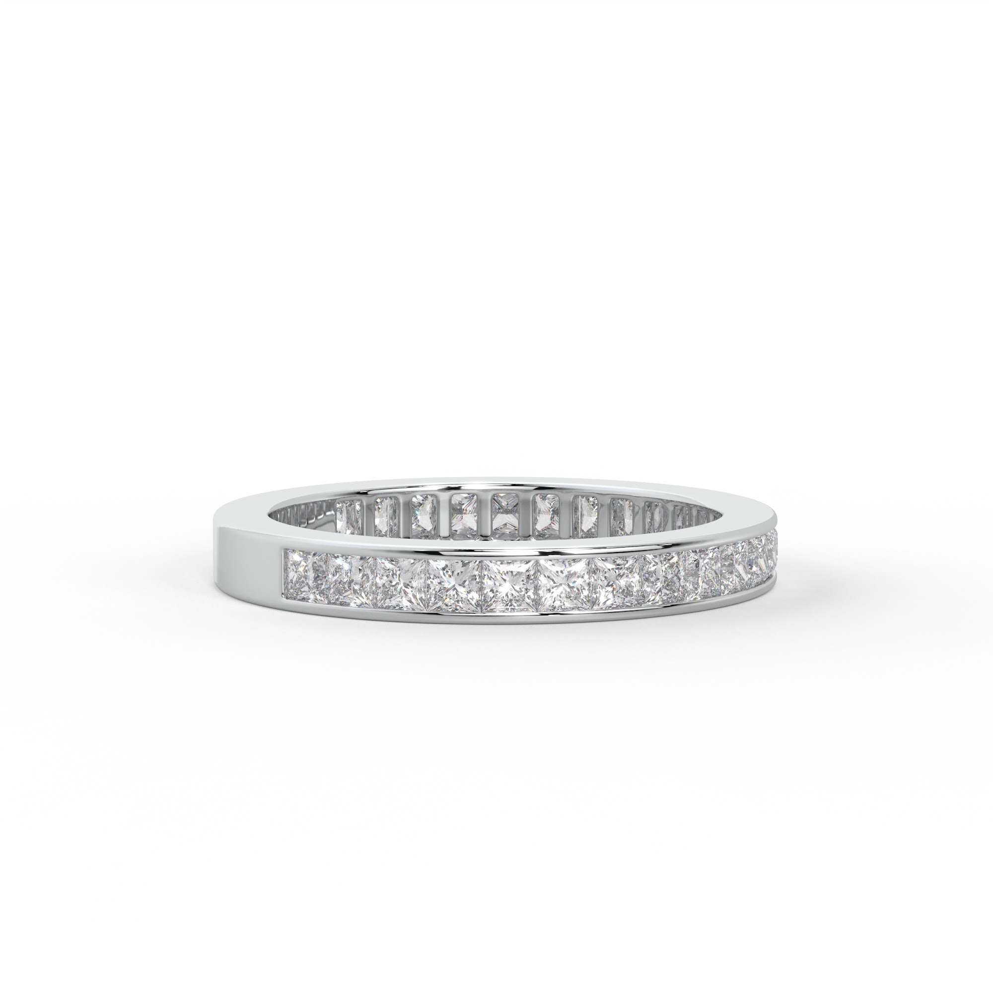 Princess Cut Diamond Channel-Set Eternity Band