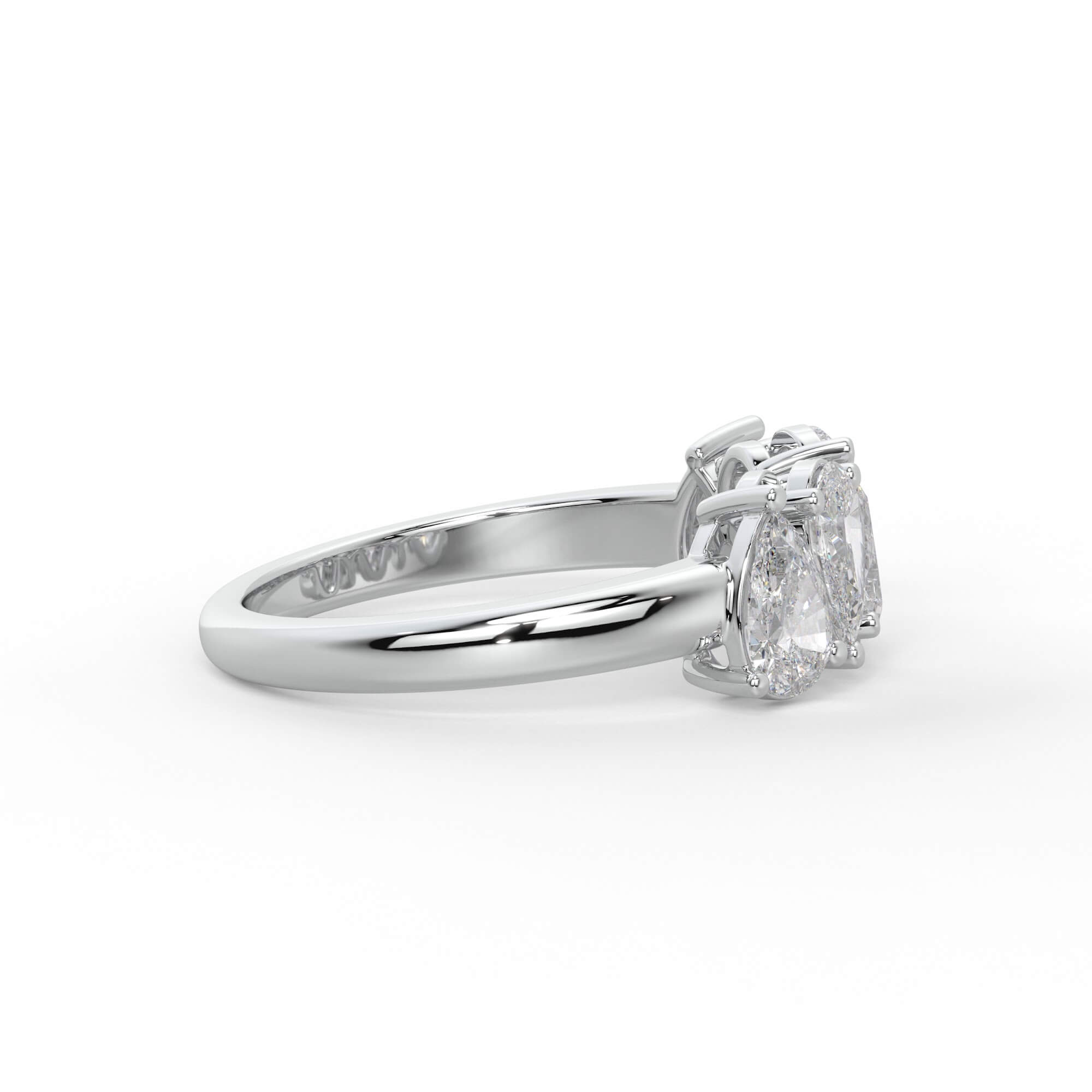 Alternating Pear Diamond Five Stone Ring
