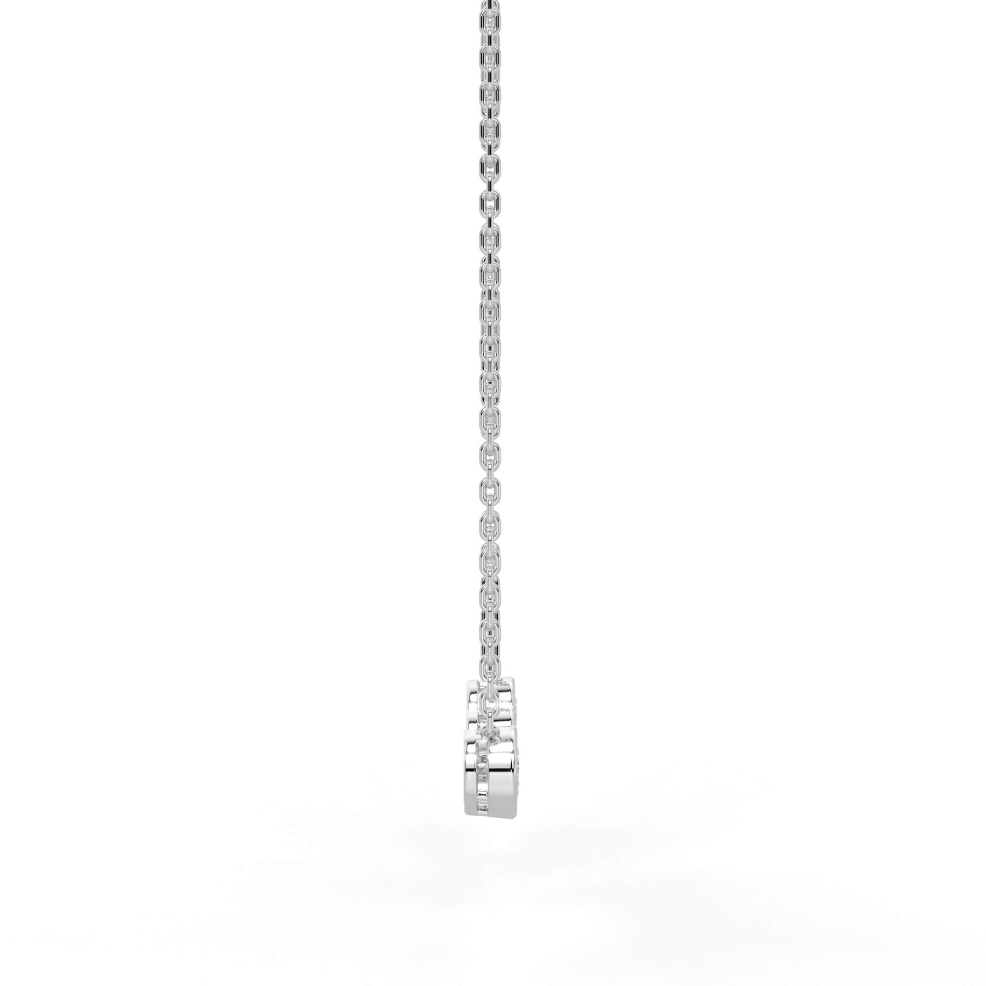 Six Stone Round Diamond Curved Bar Necklace