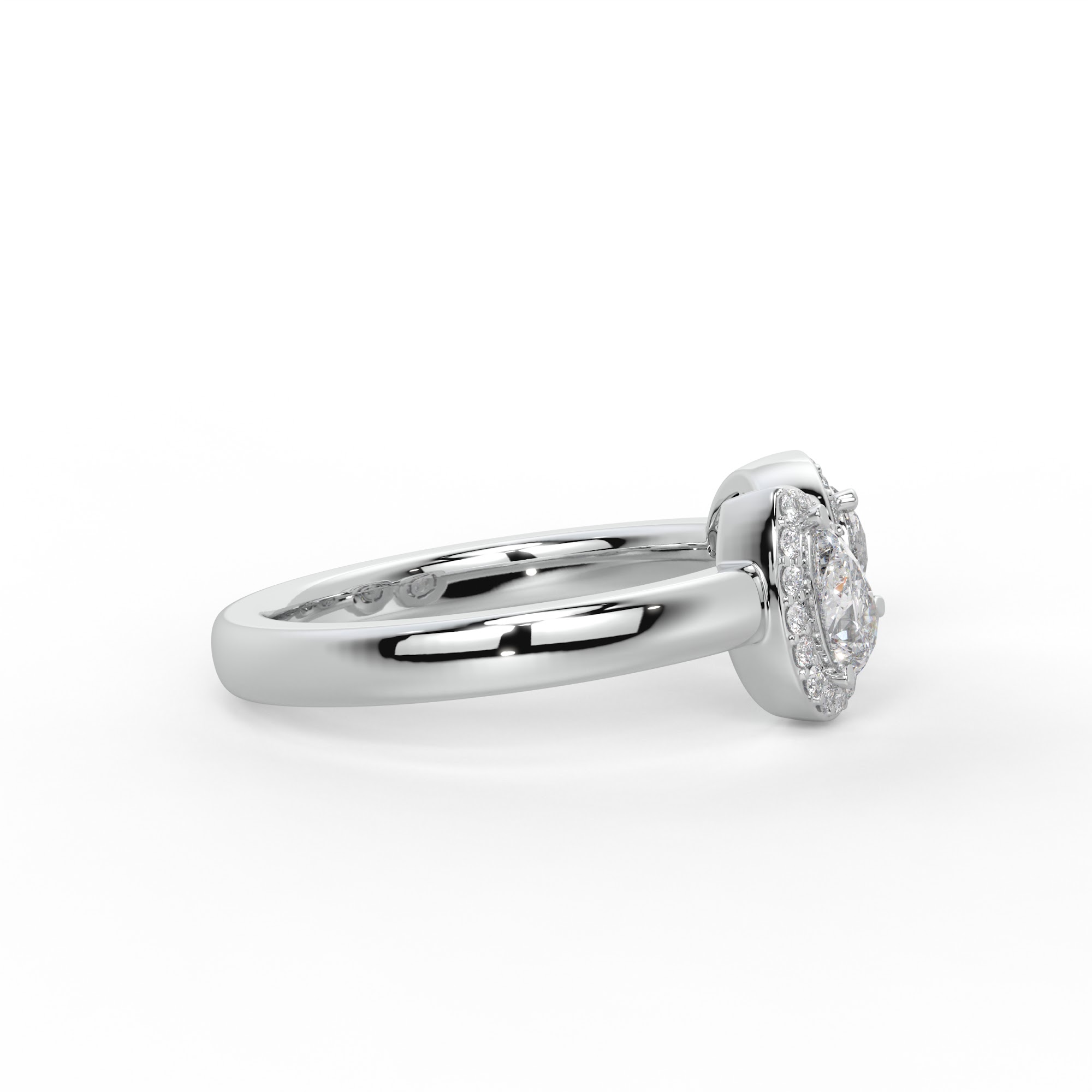Pear and Round Diamond Toi et Moi Halo Ring