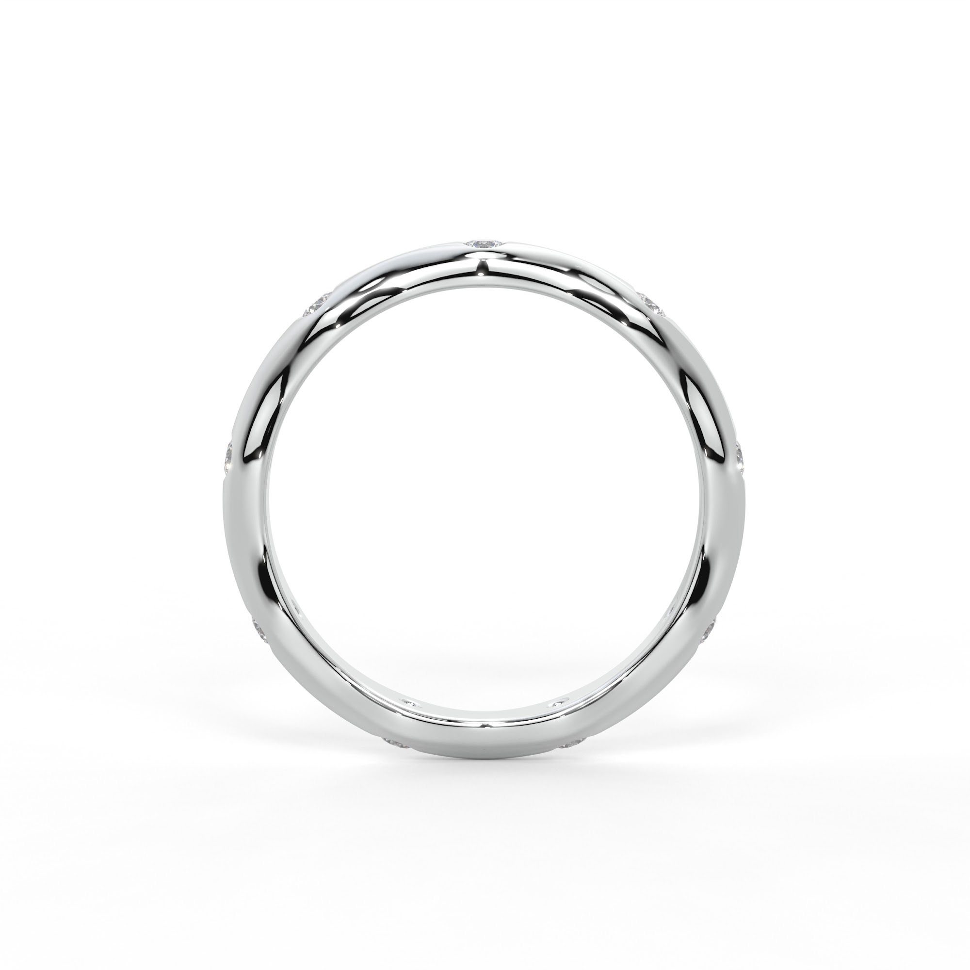 Flush-Set Diamond Wave Eternity Band