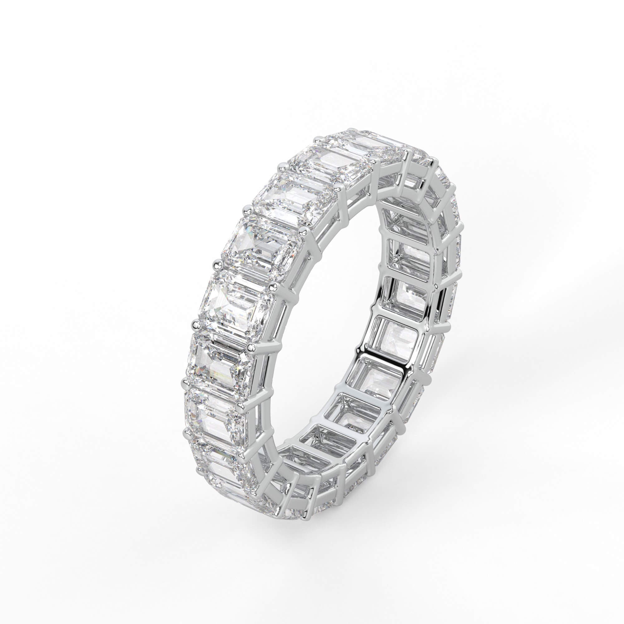 Emerald Cut Diamond Full Eternity Band