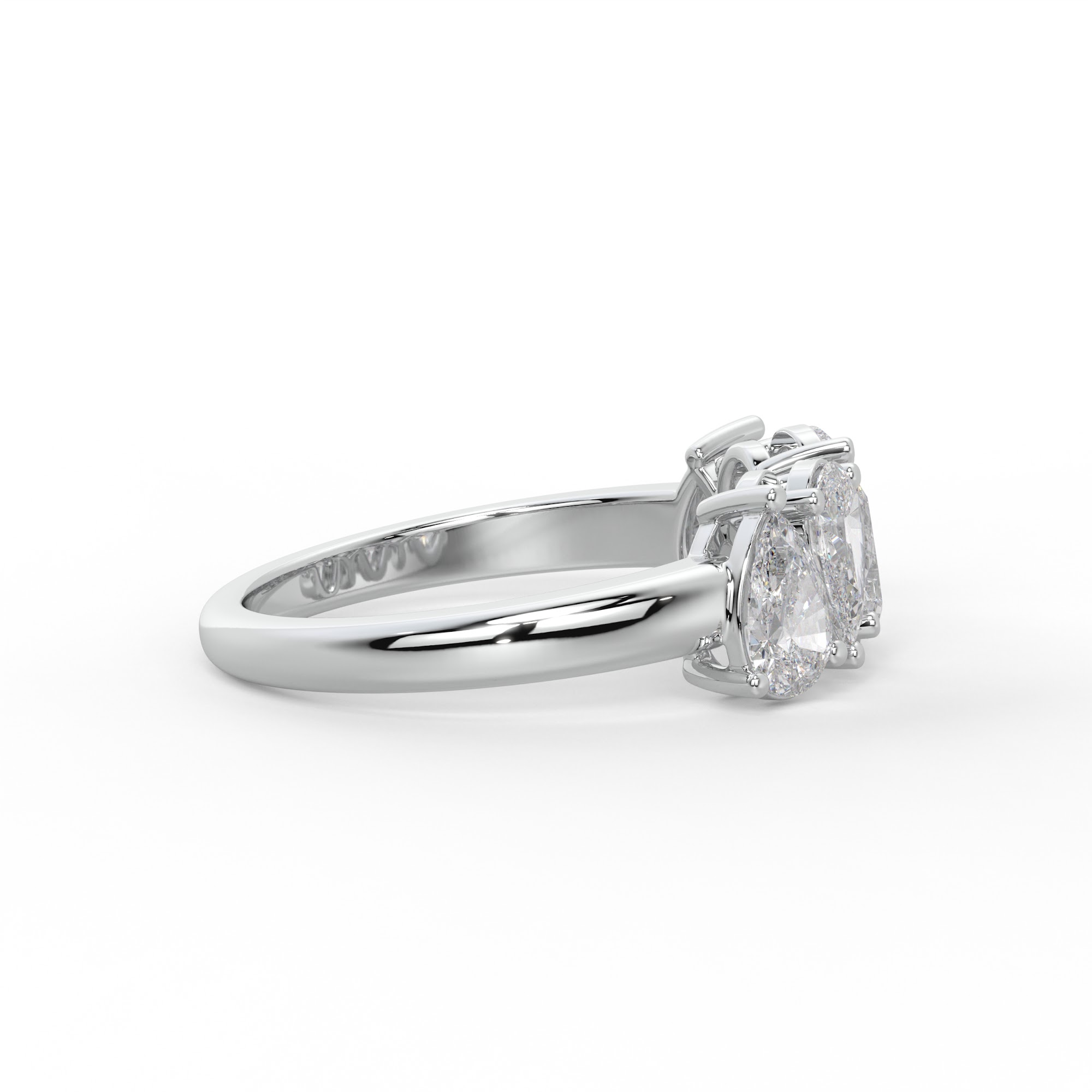 Alternating Pear Diamond Five Stone Ring