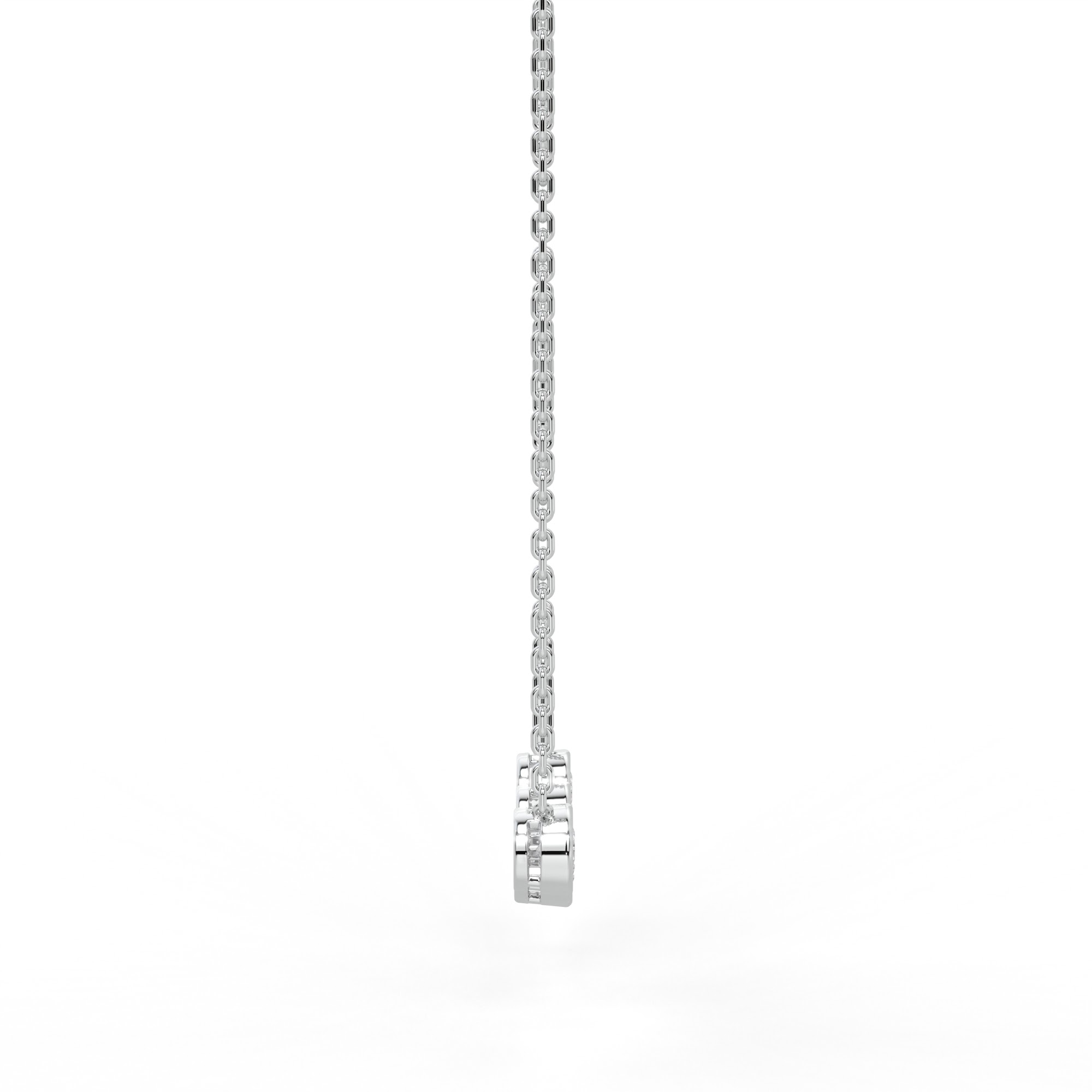 Six Stone Round Diamond Curved Bar Necklace