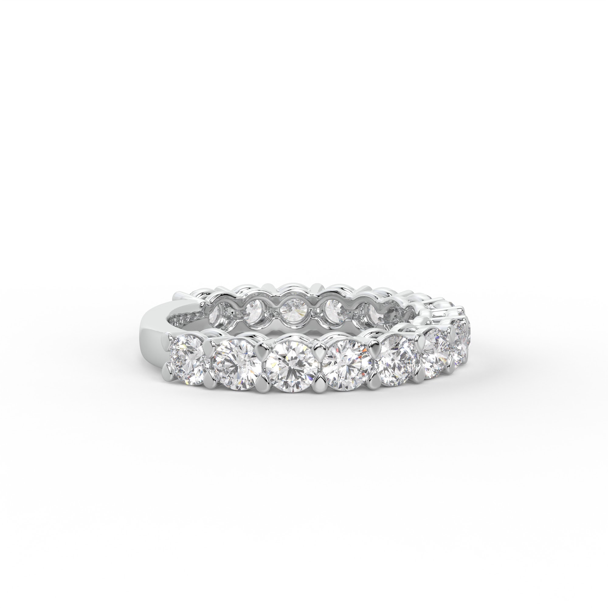 Round Diamond Three-Quarter Eternity Band