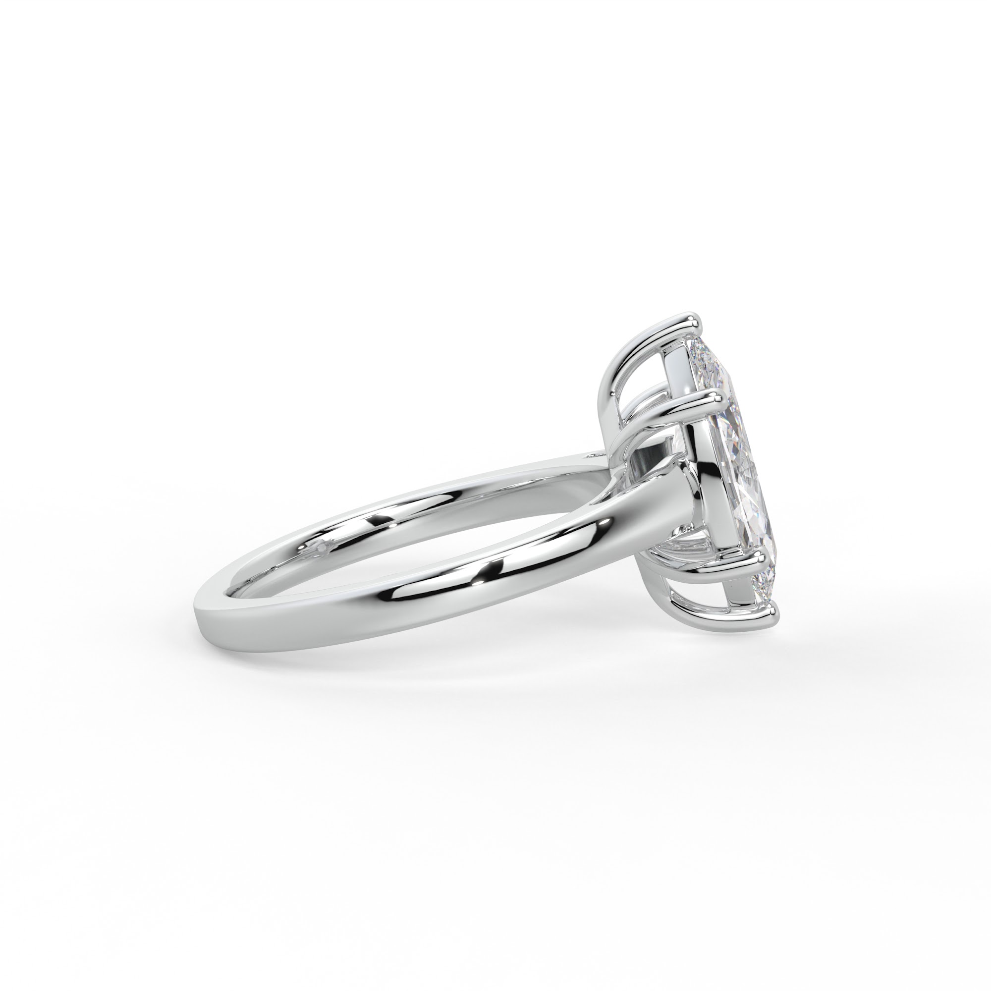 Marquise Diamond Six-Claw Solitaire Engagement Ring
