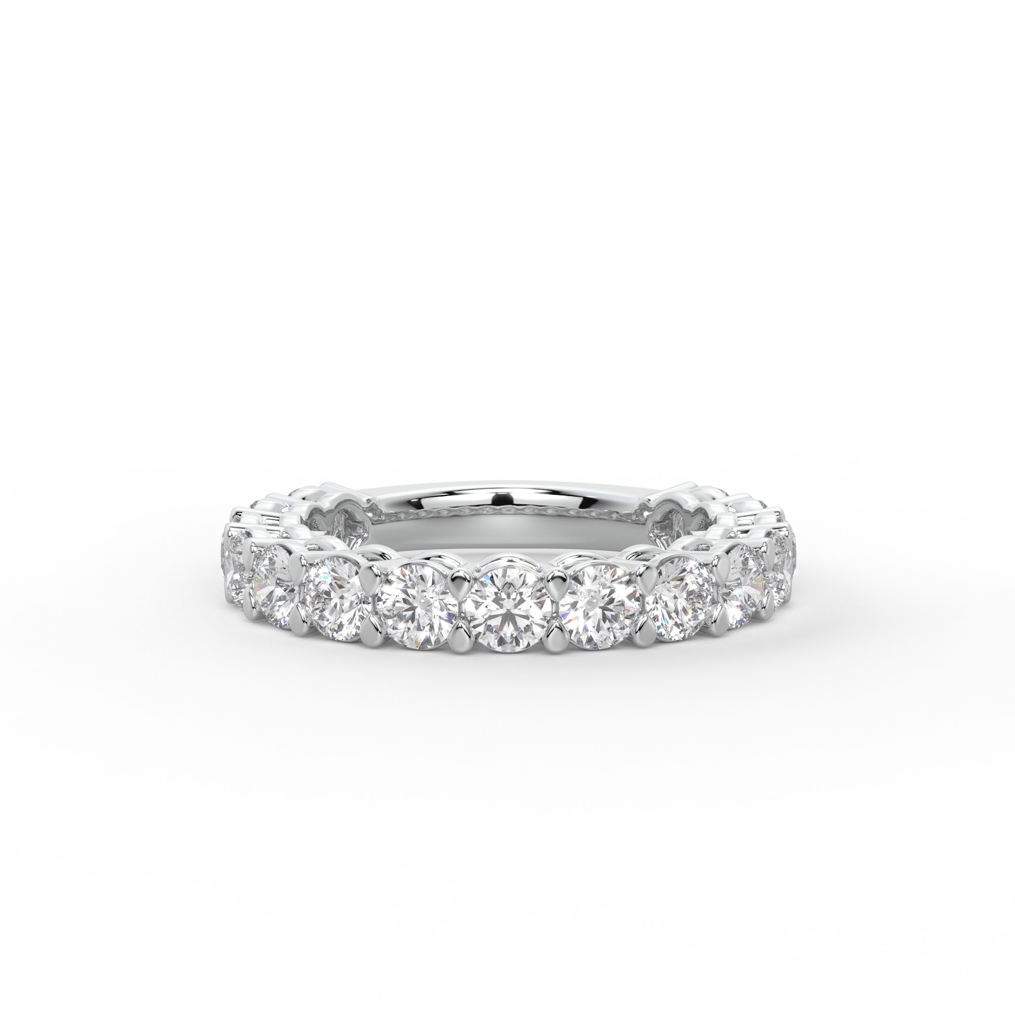 Round Diamond Three-Quarter Eternity Band