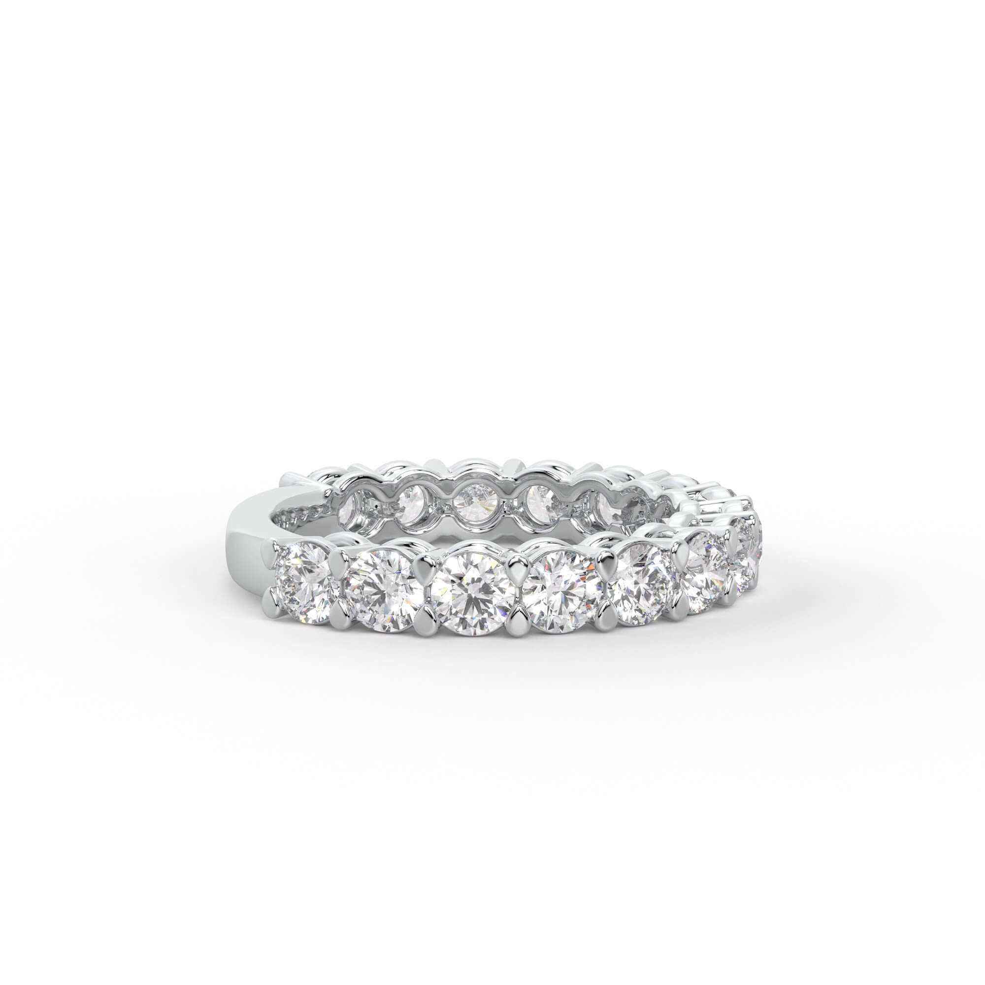 Round Diamond Three-Quarter Eternity Band
