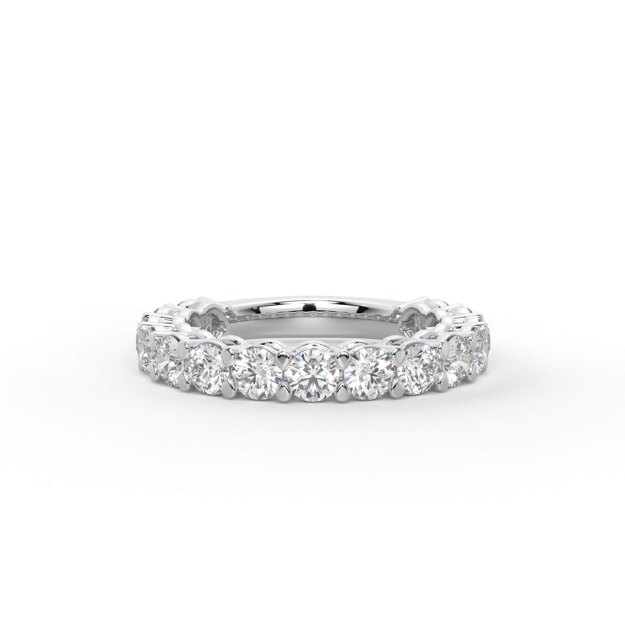 Round Diamond Three-Quarter Eternity Band