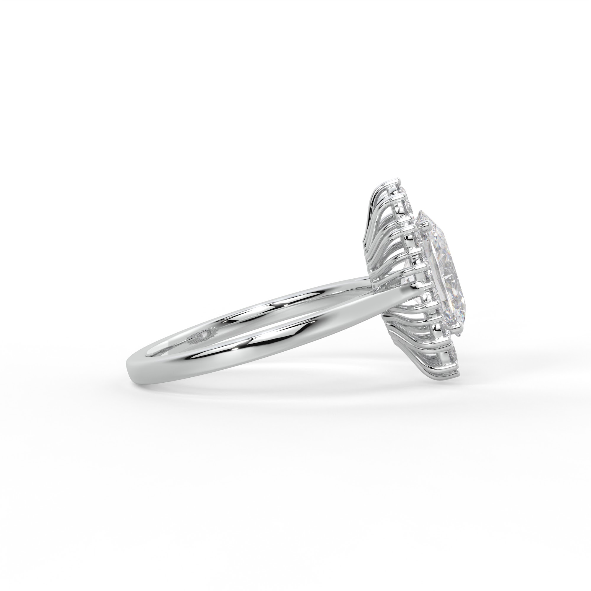 Round Diamond Halo Engagement Ring Setting