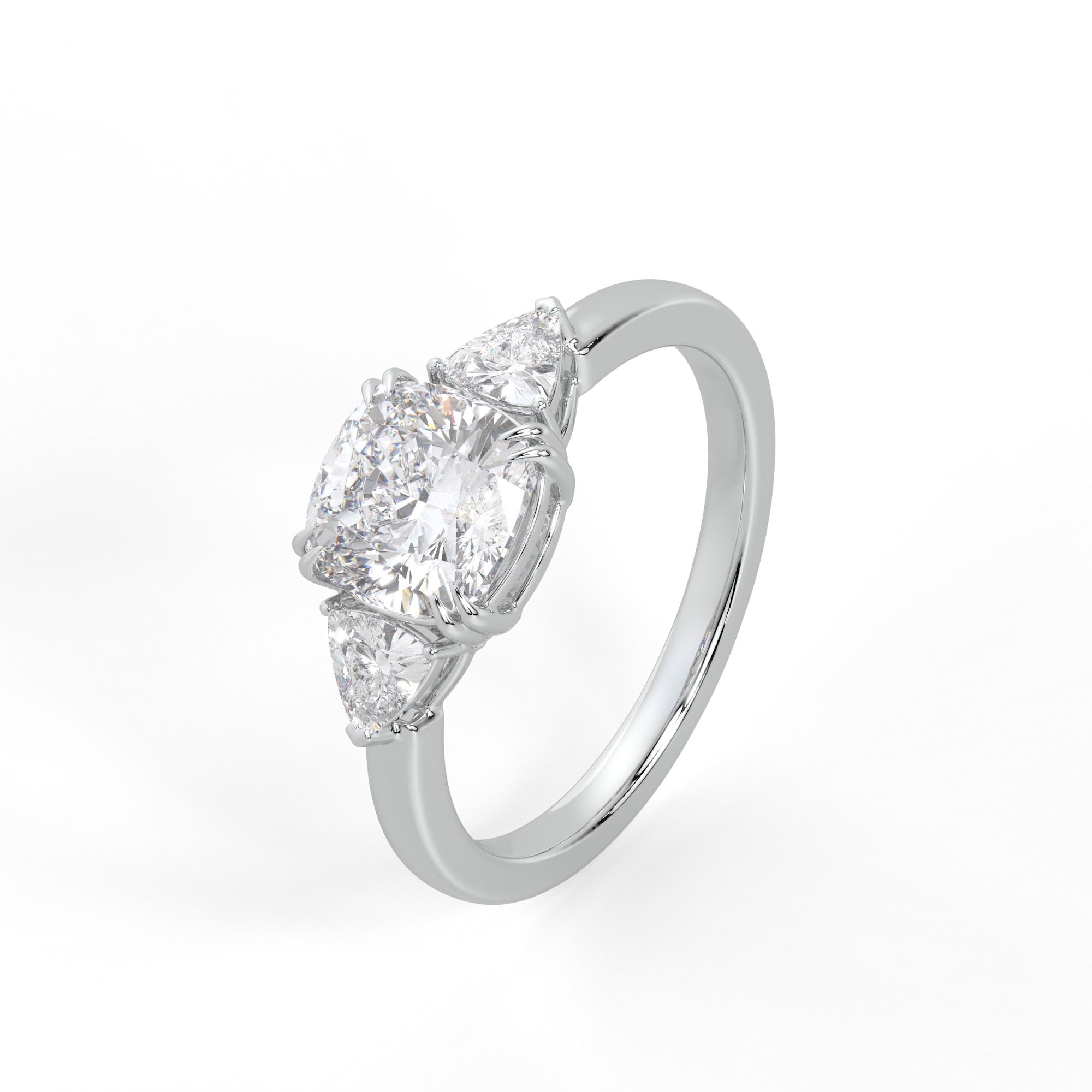 Cushion and Trillion Diamond Cluster Ring
