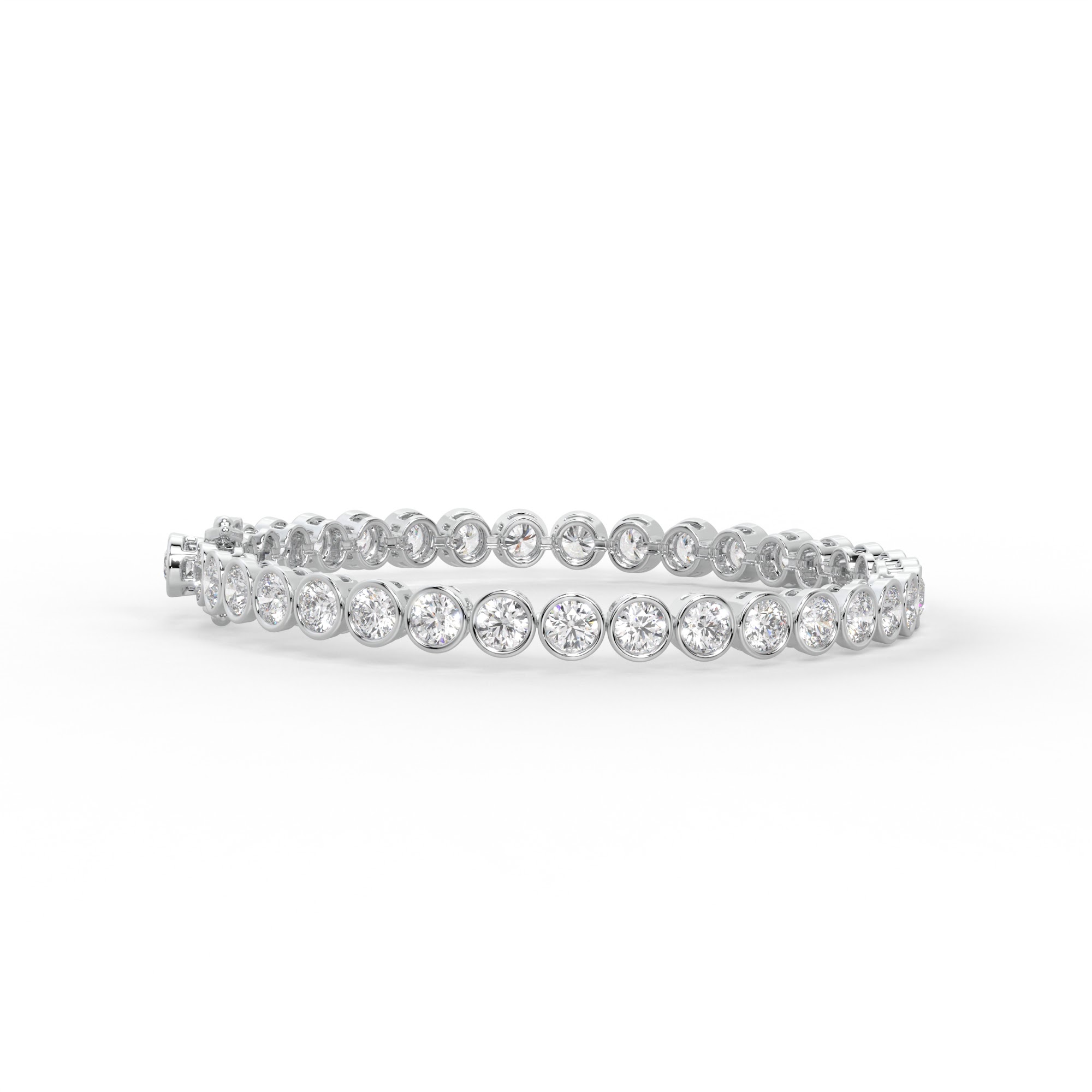 Round Diamond Bezel Tennis Bracelet