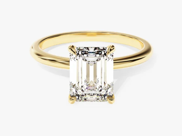 Emerald Cut Solitaire Moissanite Engagement Ring