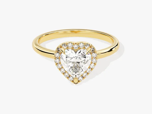 Heart Halo Diamond Engagement Ring