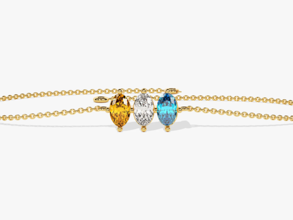 Oval Cut Multi-Stone Birthstone Bracelet