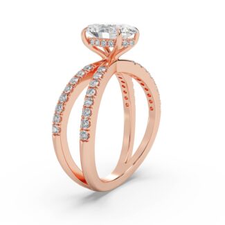 Solitaire Diamond ring with split shank with cross over